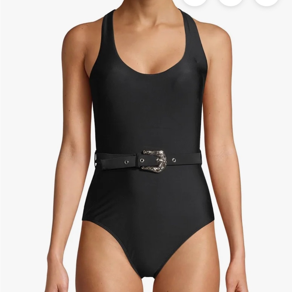 No Boundaries Black Western Belted Swimsuit